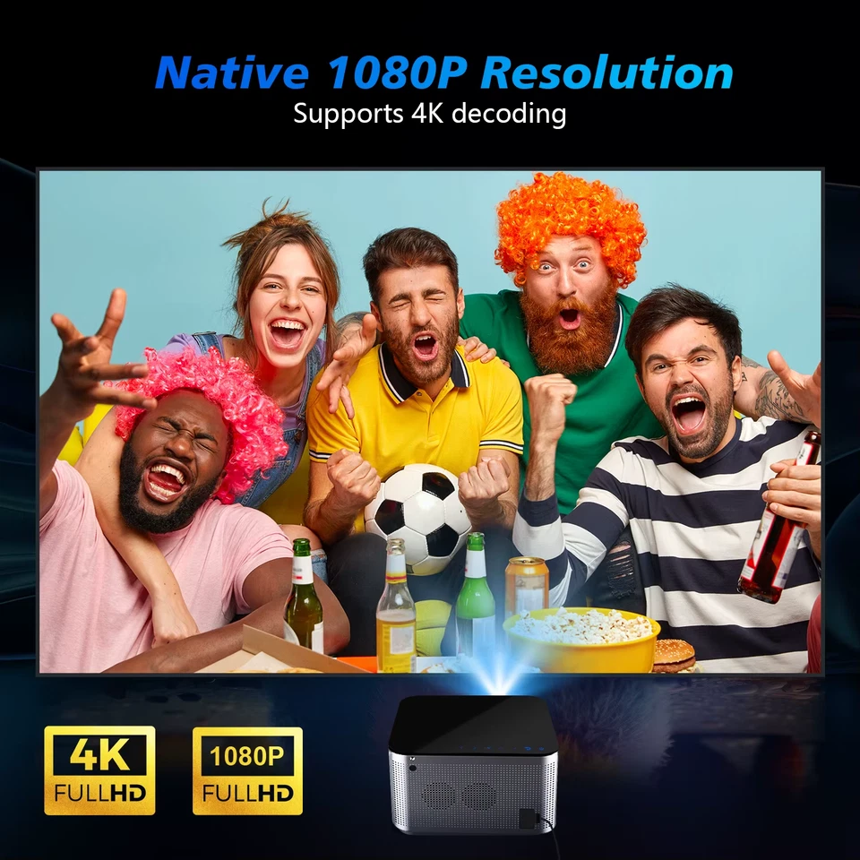 Android 11 Smart Projector Native 1080P FHD 580 ANSI WiFi 6 BT5.0 4K Support - Image 2 of 4