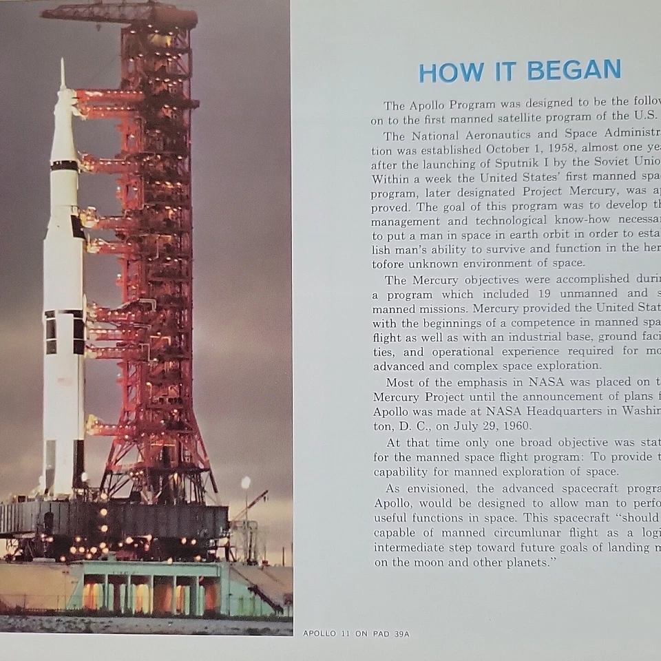 Man on the Moon Collectors Pamphlet NASA Space Exploration American Illustrated  - Image 4 of 4