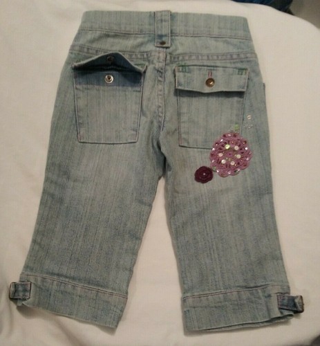 Guess Jeans Girls Size 8Y Beads Snaps Pockets Lavender Buckles Pre-Owned - Picture 3 of 5