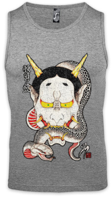 Hannya Snake Herren Tank Top Samurai Warrior Way Banzai Japan Ninja Shogun Maske