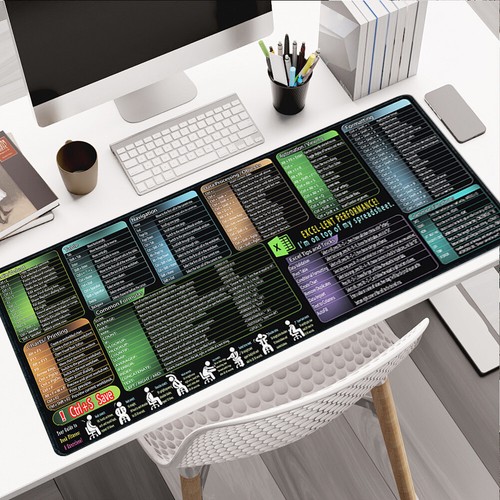 Excel Mouse Pad Non-Slip Excel Sheet Desk Pad 30x60cm for Office (A) - Afbeelding 9 van 12