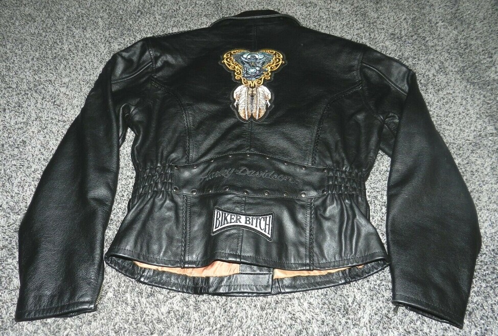 Harley Davidson S/M SIERRA ROSE Leather Jacket VTG Embossed w