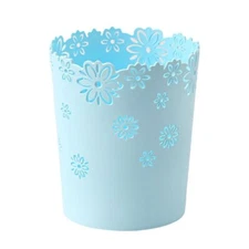 S Hmane Hollow Flower Shape Plastic Lidless Wastebasket Trash Can