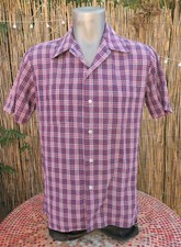 60's 70's Vintage PENNEYS Plaid Short Sleeve Button Up Shirt Medium