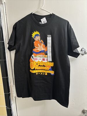 VTG 2002 Naruto Ramen Shirt Adult XS T Shirt Black Shonen Jump Shippuden NWT