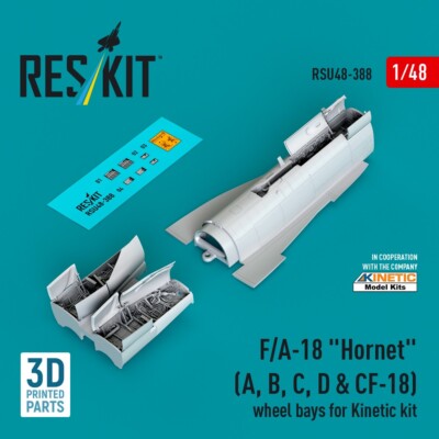 1/48 Reskit RSU48-0388 F/A-18 ''Hornet'' (A, B, C, D & CF-18) wheel bays for Kinet