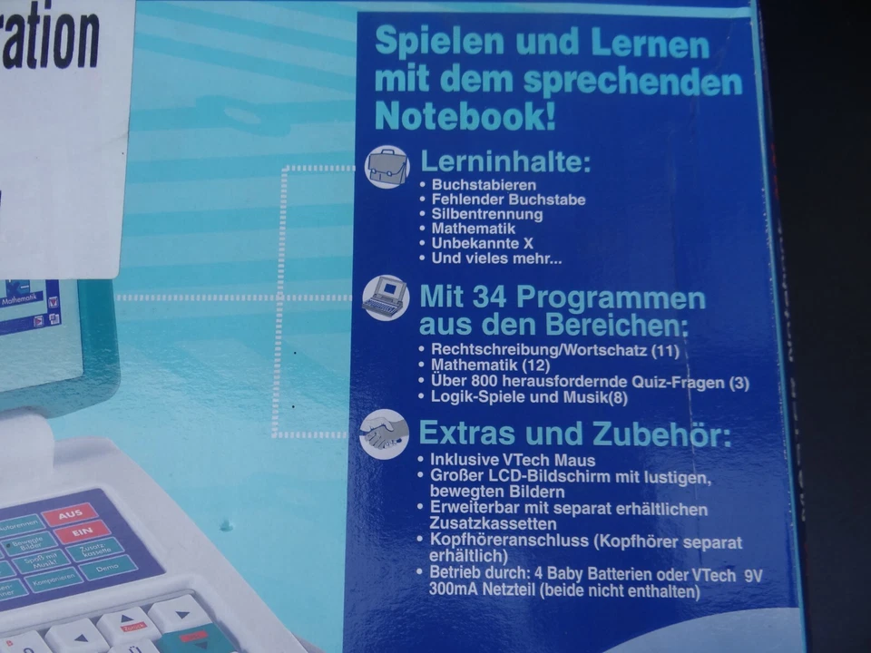 Genius Master Notebook Lerncomputer Kinder Schule Computer 90er VTech mit OVP - Bild 4 von 4