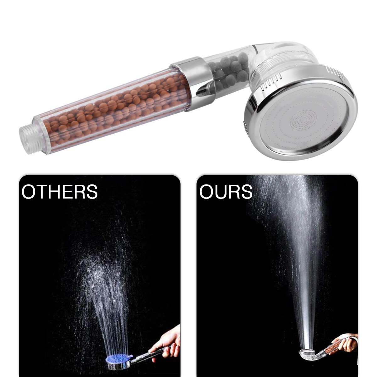 High Turbo Pressure Shower Head Bathroom Powerful Energy Water Saving