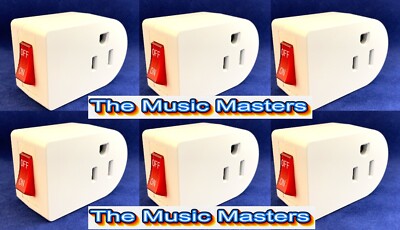 6X Grounded On/Off LIGHTED POWER SWITCH Single AC Wall Plug Electrical Outlet