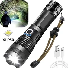 Rechargeable Flashlight,Handheld High Lumens Tactical Flashlight, Long Las D2P3