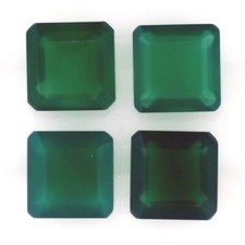 COMMERCIAL EMERALD 6 MM ASSCHER CUT CALIBRATED 2 PC SET F-2682 TREATED