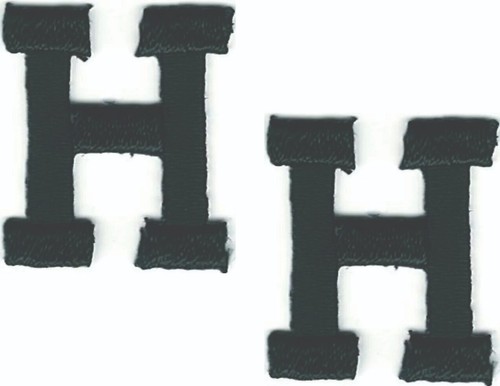 Black Letter H Patch Embroidered Cut out Iron on Sew on (1" in) Lot of 4 - Picture 2 of 3
