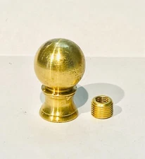 New Unf Solid Brass 1-3/8" Large Finial Topper Knob tap 1/8IPS or 1/4"-27