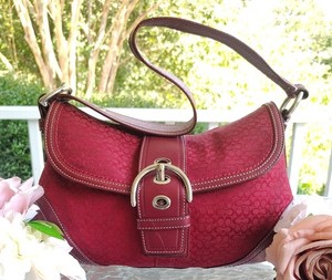 バッグ COACH Vintage Signature Red Handbag 8K05 Coach Red Signature Bag | eBay