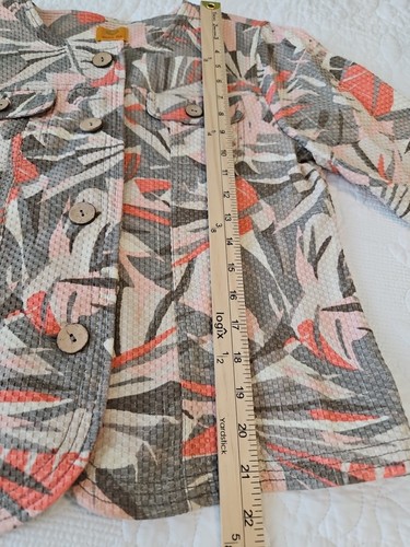 Ruby Rd. Blazer Women's 10 Floral Pink Multicolor Leaves Wood Buttons - Picture 18 of 19