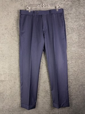 Set of 2 Brooks Brothers 1818 Regent Dress Pants Mens 35 Navy Pleated 100% Wool