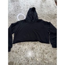 Women's Black Cropped Hoodie Sweater