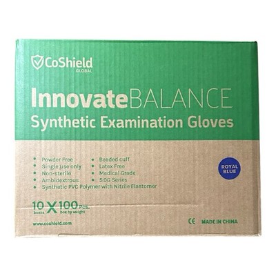Small Blue Synthetic Examination Gloves - 1 000 Count Cases- 10 Boxes of 100 NEW