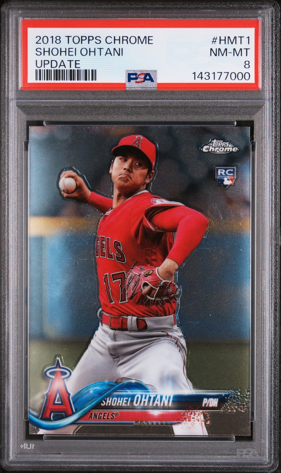 2018 TOPPS CHROME UPDATE #HMT1 SHOHEI OHTANI ROOKIE RC PSA 8