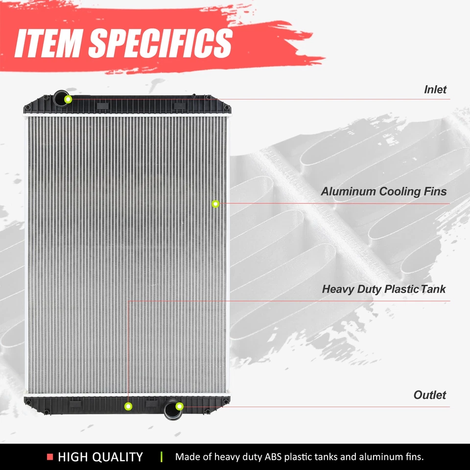 2-Row Aluminum Core Radiator for FL60 FL80 Acterra 5500 6500 7500 8500 95-05 - Изображение 2 из 4