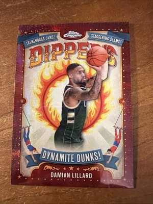 2024-25 Topps Chrome Damian Lillard Dippers DYNAMITE DUNKS SSP Bucks D-3 CaseHit