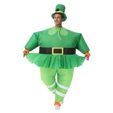 ZISUEX St. Patrick's Day Inflatable Costume Adult:4.9ft to 6.2ft, Green