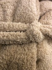 Pottery Barn Teen Cozy Sherpa Robe Medium/Large M/L Latte Tan NWOT