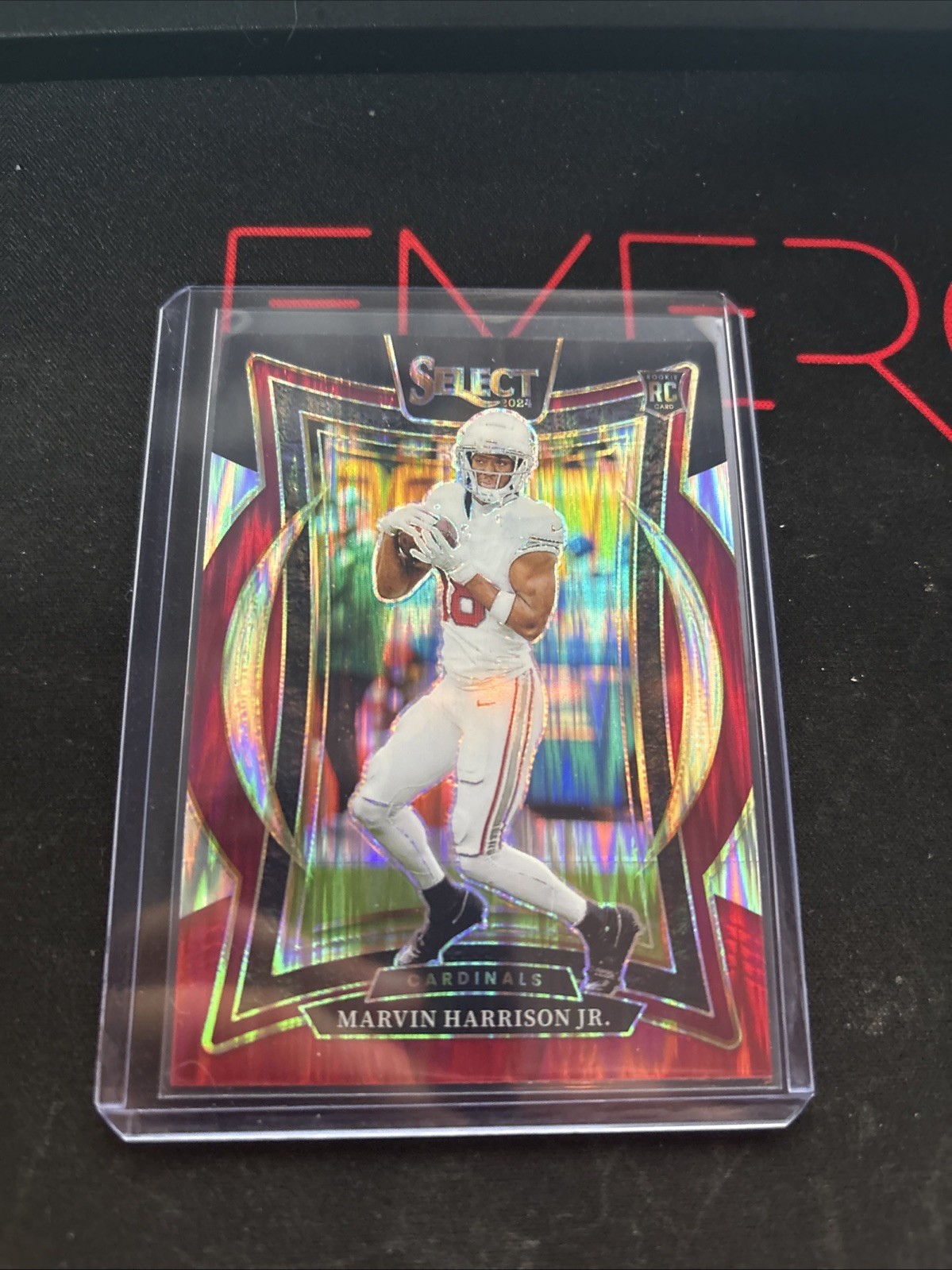 MARVIN HARRISON JR RC: 2024 Select Football -green & Red Prizm Shock -Concourse