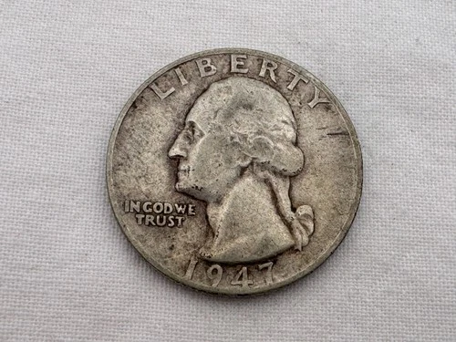1947 D U.S. Washington Silver Quarter HT-39