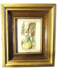 ANTON PIECK ILLUSTRATION VINTAGE SCÈNE DE VIE NÉERLANDAISE CADRE EN BOIS 3D