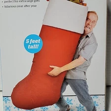 Christmas Stocking Jumbo Red White 5 Foot Tall Holiday Decoration Santa New