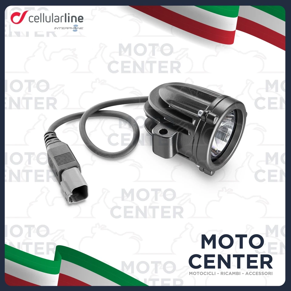 KIT FARETTI LED MOTO 10W SPOT AUSILIARI INTERPHONE CELLULAR LINE CON OMOLOGAZION - Immagine 3 di 4