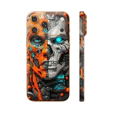 Phone Skin/Phone Wrap For iPhone, Samsung, Android 3D Embossed Robot Skull Face