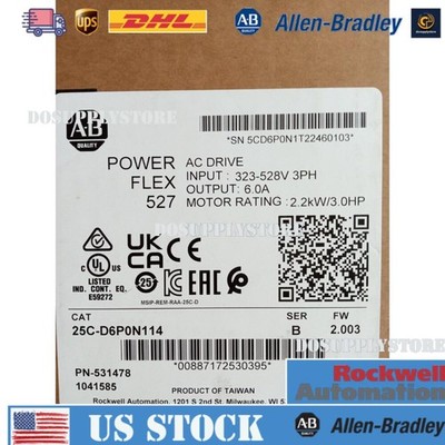 Brand NEW Factory Sealed 25C-D6P0N114 AB PowerFlex 527 AC VFD Drive US Free Tax