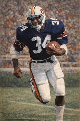 BO JACKSON CUSTOM 4''x6'' HEISMAN TROPHY ART CARD ~ AUBURN 1985