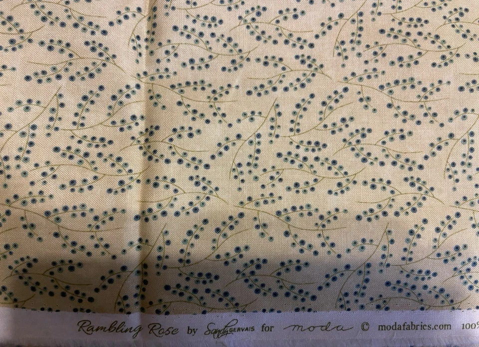 Rambling Rose By Sandy Gervais For Moda. 2 Yards Rare OOP Line. - Image 2 of 2