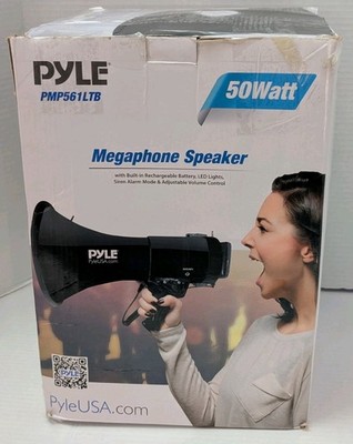 Megaphone Speaker with Rechargeable Battery, LED Lights, Siren Alarm Mode