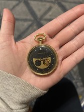 Vintage Caravelle Mechanical Pocket Watch Gold Tone As Is