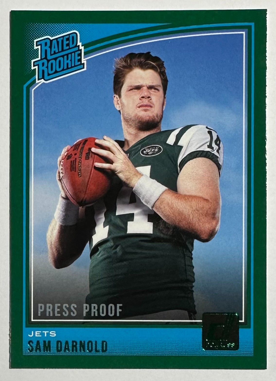 Sam Darnold RC 2018 Donruss Press Proof Green #301 New York Jets