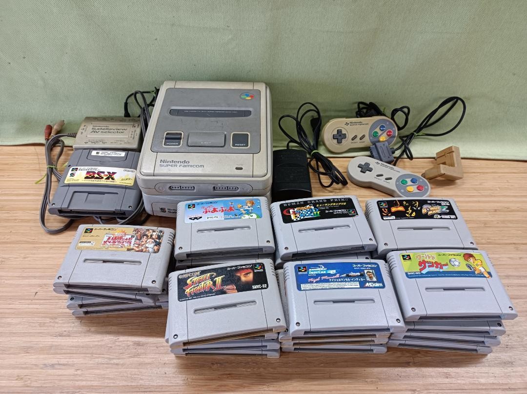 【90's ミドルスクール 4CD】SFC S.F.C. セット Nintendo Super Famicom Satellaview RS-X Set with 28 games