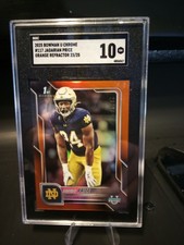 Topps Bowman U Chrome Jadarian Price #117 Orange Refractor /25 SGC 10 Notre Dame