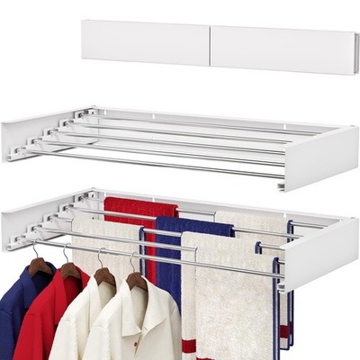 SOLVESTIS Wall Mounted Drying Rack 31.5'', Foldable Laundry 31.5'' Wide, White 