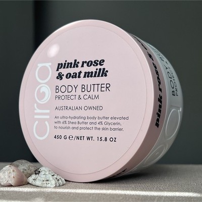 Ciroa Beauty Pink Rose & Oat Milk Body Butter Shea Butter 15.8 oz