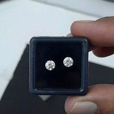 Round Loose CVD Diamond Pair Lab Grown 0.60 Ct IF Clarity 5 mm D Color Certified