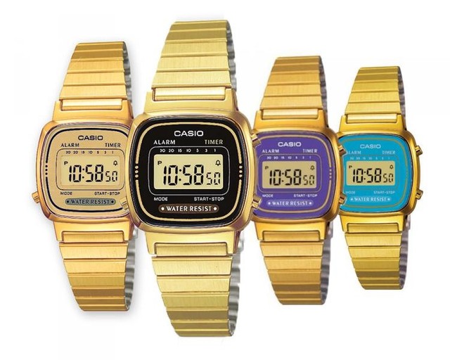 Reloj De Mujer CASIO Vintage LA-670WG Acero Oro Chrono Clásico Digital DD
