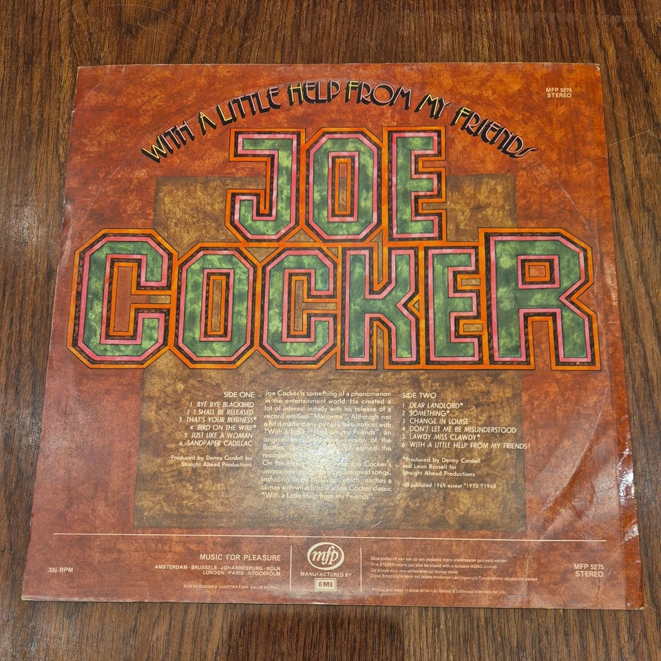 JOE COCKER - WITH A LITTLE HELP FROM MY FRIENDS - VINYL LP  1971  - Image 2 of 4