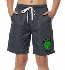 Marvel Avengers Hulk Big Boys Pull-On Drawstring Shorts with Side Pockets 12 