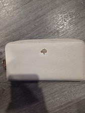 Mulberry Ivory Leather Zip Around Continental Wallet Tree Logo