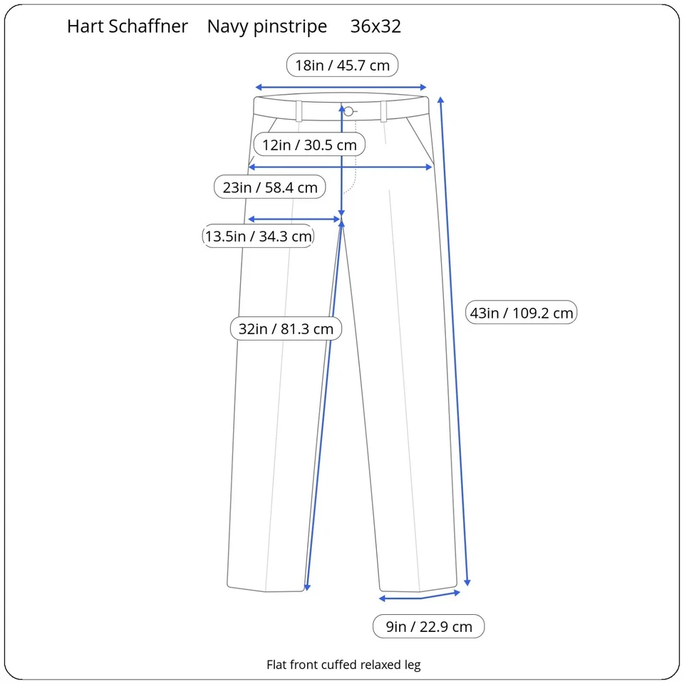Traje de lana a rayas azul marino 43r 36x32 Hart Schaffner Marx trompetista dorado Foto 3 de 4