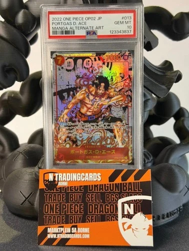 PSA 10 Portgas D Ace Manga Rare OP02-013 One Piece Card Game Manga Alt Art